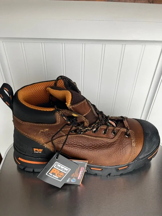 Timberland PRO Endurance 6" Steel Toe Work Boots Sz 12 Brown Waterproof NIB - Picture 5 of 11